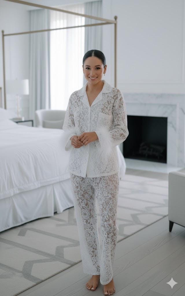 Bridal lace Pyjama, feathers pajamas Wedding robe Wedding dress, Wedding ruffle Tulle sleeve for wedding Bridesmaid, robe Pyjamas Robe