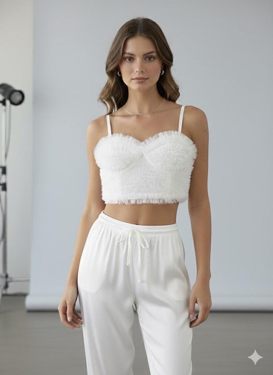 Bridal bustier, Bachelorette top gift for Bride, Ruffle lingerie ,Wedding Day Slip dress,Gift for Bride to be, Bridal morning slip, lingerie