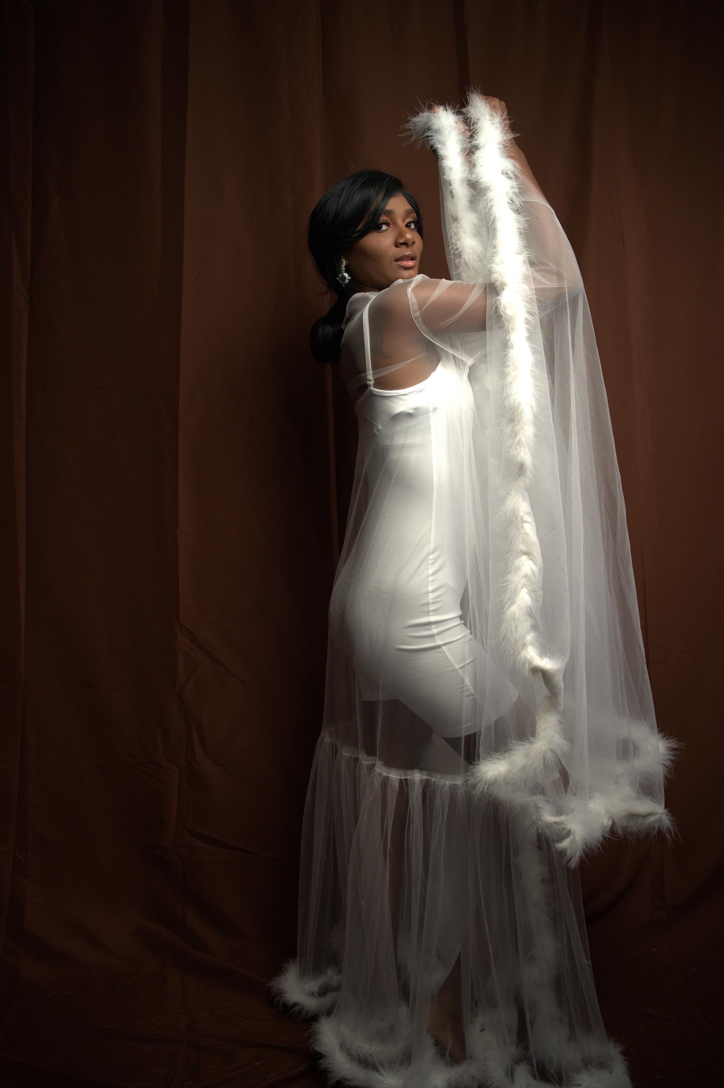 Bridal Robe, Wedding Robes, Short Tulle Robe, Wedding Day Robe,Gift for Bride to be,Bridal morning robe, Gift for her, 2025 bride 2026 bride