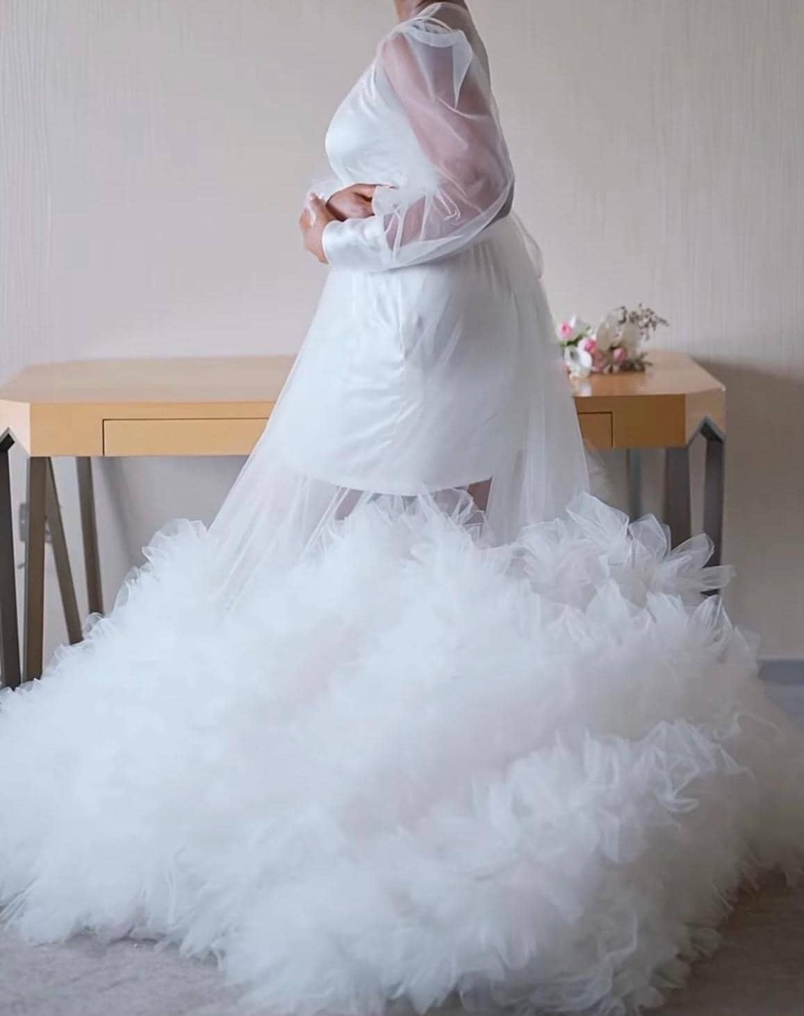 Bridal Robe, Wedding Robes, Pearl slip dress, Wedding Day Robe,Gift for Bride to be,Bridal morning robe, Gift for her, 2025 bride 2026 bride