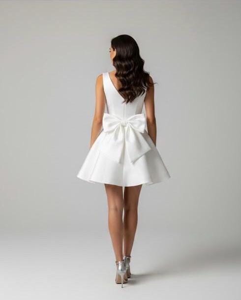 Short wedding dress, Mini wedding dress, bridal dress, white dress, plus size dress, gift for brides, engagement dress